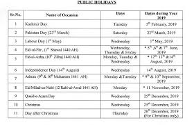South canterbury anniversary day is actually the 16 th of december but it is observed on the fourth monday in september. Govt Released List Of Public Holidays For Year 2019 Pakistan News