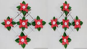 Art and craft paper flower wall hanging. Diy Paper Flower Wall Hanging Wall Decoration Diy Art And Craft Easy 5 Minute Crafts Idea