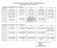 Contoh jadwal perpustakaan di sekolah dasar (sd) by yadi2nugraha. Update Jadwal Penggunaan Lab Keperawatan Poltekkes Kemenkes Palangka Raya Politeknik Kesehatan Kemenkes Palangka Raya
