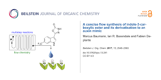 Please review the library's lookup policy. Bjoc A Concise Flow Synthesis Of Indole 3 Carboxylic Ester And Its Derivatisation To An Auxin Mimic