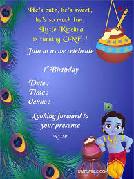 Whatsapp Birthday Invitation Message For Kids Unique Birthday Invitation Krishna Theme Unique Birthday Invitations First Birthday Invitation Cards Krishna Birthday