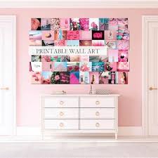 Digital Vsco Pink Vibes Collage Kit 54 Piece Wall Decor Etsy In 2020 Picture Wall Bedroom Pink Bedroom Design Decor