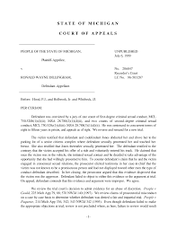COA 206847 PEOPLE OF MI V RONALD WAYNE DILLINGHAM Opinion