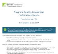 Program Quality Assessment Performance Report