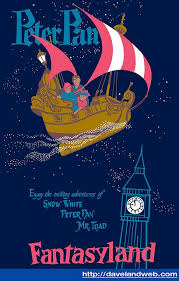 Vintage Disneyland Peter Pan Poster Vintage Disneyland Disney Posters Retro Disney