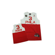 The philadelphia 76ers have a new city jersey that they use on occasions and this season will be no. Men S Philadelphia 76ers Allen Iverson Authentic White Red 10th Throwback Reebok Jersey