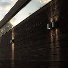 Led Wandleuchte Canto In Grau Und Transparent 2x6w Ip44 Rund Wandleuchte Aussenwandleuchte Und Gartenleuchten