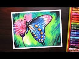 How To Draw Easy Butterfly And Flower Scenery Drawing And Painting Youtube Easy Drawings Art Drawings For Kids Oil Pastel Paintings