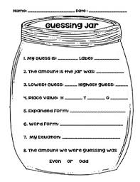 This question is asking how much candy is in the jar. Guessing Jar Worksheets Teaching Resources Teachers Pay Teachers