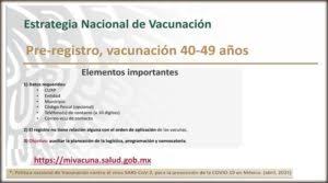 Personal de salud en actividad; Pre Registro Vacunacion 40 A 49 Anos Salud