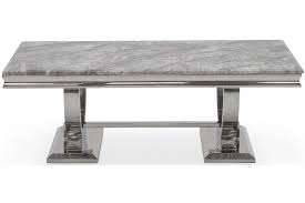 Durable and stable frame of this table is made of metal with shiny chrome finish. Vida Living Arianna Grey Marble And Stainless Steel Chrome Coffee Table Furnitureinstore