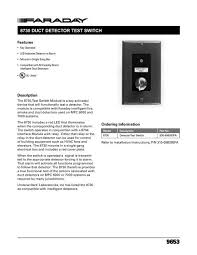 (8) nfpa 72 smoke detector sensitivity test. 8730 Duct Detector Test Switch Siemens Building Technologies Usa