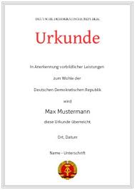 Füge einfach der urkundenvorlage auf der nächsten seite einen einen persönlichen text hinzu. Ddr Urkunden Selbst Gestalten Und Ausdrucken Urkunden Online De