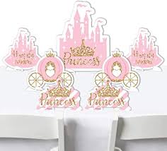 Amazon Com Big Dot Of Happiness Little Princess Crown Pink And Gold Princess Baby Shower Or Birthday Party Centerpiece Table Decorations Tabletop Standups 7 Pieces Toys Games