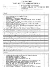 Contoh soal psikotes yogya group. Soal Psikotest