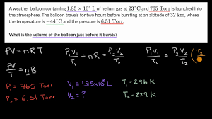 Substitute the values in the below temperature equation: Using The Ideal Gas Law To Calculate A Change In Volume Worked Example Video Khan Academy