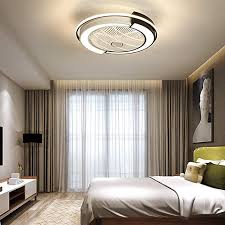 This flush mount caged ceiling fan with light also supports a standard mount that makes it perfect for a low ceiling room. Amazon Com Ceiling Fan With Lights Modern Led Remote Control Dimmable Hidden Blade Low Profile Low Ceiling Bedroom Living Room Ceiling Fan Ceiling Fan Bedroom