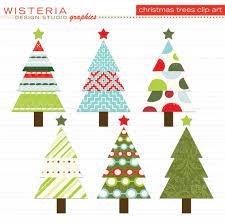 Christmas Trees Red Green Blue Ivory By Wisteriadesignstudio 5 00 Christmas Tree Clipart Christmas Clipart Free Whimsical Christmas