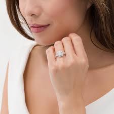 0.85 CT. T.W. Composite Baguette and Round Diamond Frame Engagement Ring in  14K White Gold