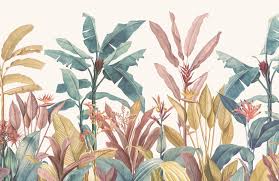 We have a huge collection of wallpapers for android, iphone, lumia, blackberry and other cell phone devices. Dusty Pink Green Tropical Minimalist Wallpaper Mural Hovia