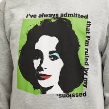 Comme des Garçons X Andy Warhol Elizabeth Taylor Sweat in Grey for Men