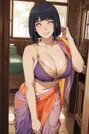 Rule 34 - 1girls Ai Generated Belly Button Big Breasts Ghost141000 Hyuuga  Hinata Large Breasts Light-skinned Female Light Skin Mature Mature Female  Naruto Naruto (series) Naruto Shippuden Navel Pose Saree Sari Short