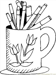 Markers have a large sponge that can be used to make colorful dots on paper. Mug Markers Coloring Page For Kids Free School Printable Coloring Pages Online For Kids Coloringpages101 Com Coloring Pages For Kids