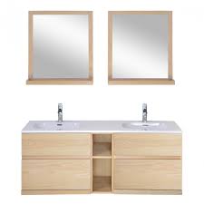 Gardez le plafond blanc pour ne pas rétrécir la pièce. Ensemble De Salle De Bain Chene 140 Cm Enio Vasque Miroirs Mobin