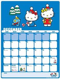 Hello Kitty Loft Hello Kitty December 2012 Calendar