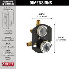 The delta shower faucet once assembled will provide you with a powerful stream of water, which will provide an invigorating and refreshing washing experience. Multichoice Universal Integrated Shower Diverter Rough Universal Inlets Outlets R22000 Delta Faucet