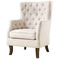 Poplarbox accent chair lounge chair living room tufted chair upholstered armchair single sofa chair modern accent chair fabric arm chair mid century wingback armchair with nailhead trim (beige). Norfolk Cream Linen Tufted High Back Arm Chair At Home