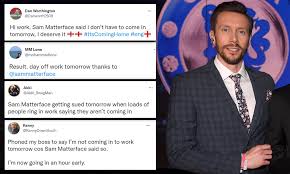 Check spelling or type a new query. Itv S Sam Matterface Tells Views To Take The Day Off After England S Euro 2020 Semi Final Win Daily Mail Online