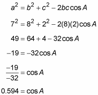 We know angle c = 37º, and sides a = 8 and b = 11 the law of cosines says: Use The Law Of Cosines With Sss Dummies
