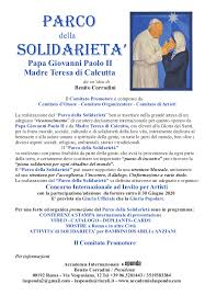 Madre teresa, beatificata proprio dal papa guardando tutta quella folla, il papa mi dice: Parco Della Solidarieta Papa Giovanni Paolo Ii Madre Teresa Di Calcutta Accademia La Sponda