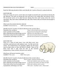 Against,the diurnal worms are going to die. Darwins Natural Selection Worksheet Nidecmege