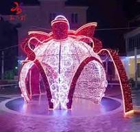 Outdoor Commercial Christmas Street Decoration 3D Illuminated Giant Ball  Shaped Ornament Arch Motif Lights for Shopping Malls