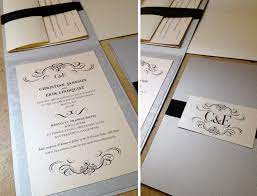 Custom Wedding Invitations Vertical Folded Card Ribbon Sash Gate Wedding Invitations Custom Wedding Invitations Diy Wedding Invitation Ribbon