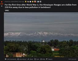 Your daily dose of fun! Due To Less Pollution X Is Now Visible Know Your Meme