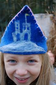 Up-cycled Wool Castle Crown- Made to order- ships free
