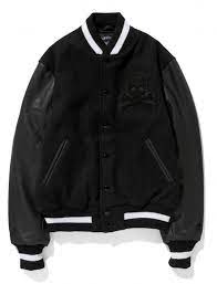 Stussy X Mastermind Japan Varsity Jacket Leather Jacket Men Mastermind Japan Varsity Jacket
