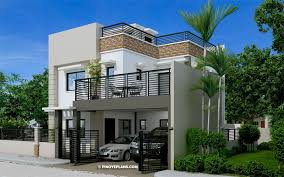 Montemayor Four Bedroom Fire Walled Two Story House Design With Roof Deck Pinoy House De 2 Storey House Design Two Story House Design 3 Storey House Design