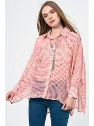 Yarasa Kol Desenli Kirmizi Gomlek Gomlek Moda Bluz