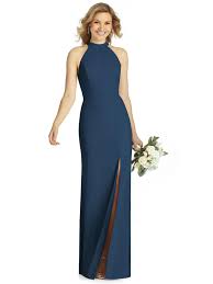 High Neck Cutout Halter Trumpet Gown Bridesmaid Dresses Dresses Blue Bridesmaid Dresses