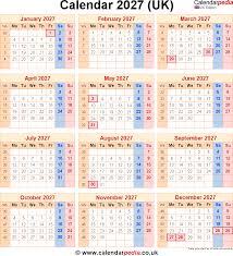 Printable calendar 2027 from january to december of 2027. Calendar 2027 Uk With Bank Holidays And Week Numbers
