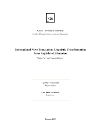 International News Translation: Linguistic Transformation from English to  Lithuanian