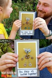 Press down the blue part and also apply glue over the blue part. Nuts Bolts Father S Day Card For The Diy Dad Red Ted Art Make Crafting With Kids Easy Fun