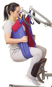 When the patient is clear of the bed surface, swing their feet off the bed. Sani Sling Bestcare