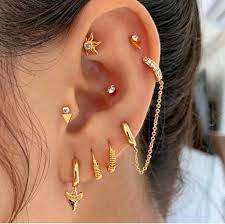 Jewel Sun Cartilage Barbell Etsy In 2021 Earings Piercings Cool Ear Piercings Pretty Ear Piercings