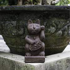 My Spirit Garden Volcanic Ash Maneki Neko Lucky Cat Statue Maneki Neko Lucky Cat Neko