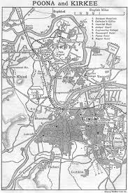 Old maps of Pune and Kirkee, India 1924